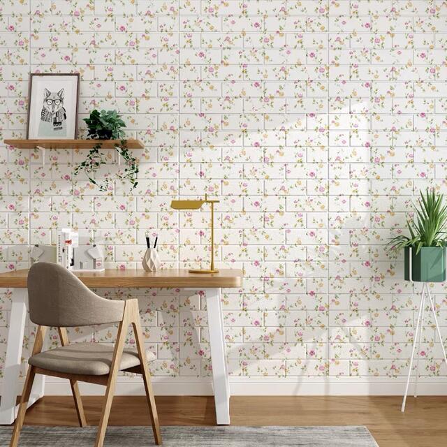 50枚 70cm×77cm 背景壁 3D立体レンガ模様壁紙 防水 汚い防止