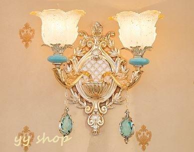 0720BL4-2壁掛け照明 壁掛け灯 インテリア照明 壁掛け灯 高級照明 陶器 水晶 2灯