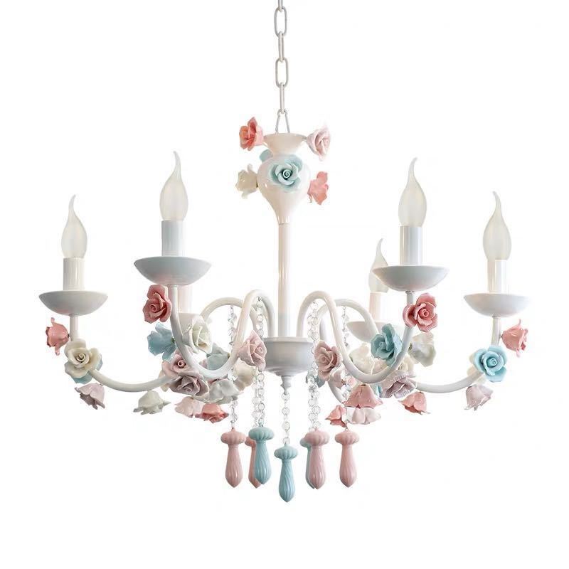 ペンダントライト．洋風照明　シャンデリア　北欧デザイン シーリングライト不可 天井照明 6灯 電源直結タイプ