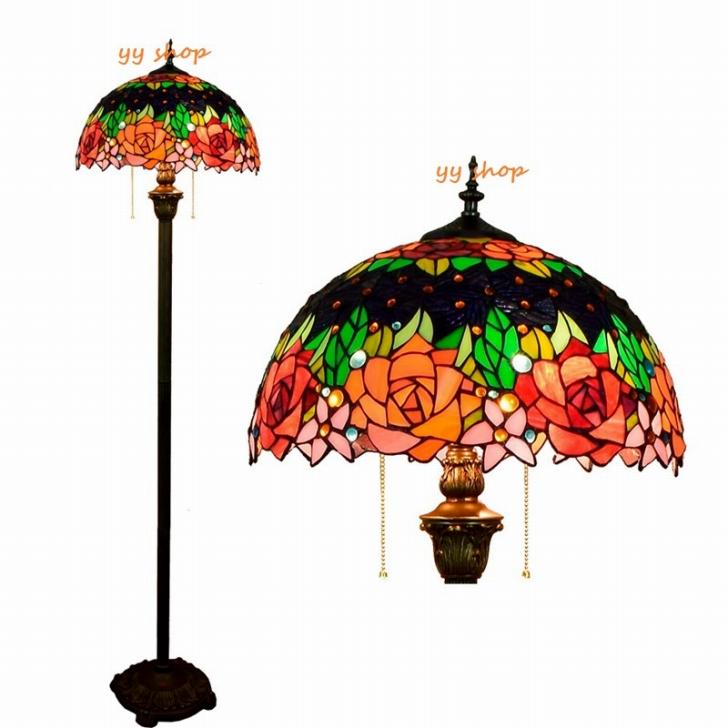 0820FL48-1フロアスタンド スタンドライト フロアライト 照明器具 間接照明.豪華ステンドグラスランプ ガラス工芸品
