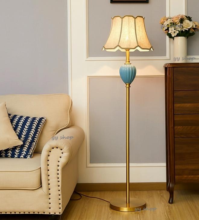 0820FL140-3銅.陶器高級フロアスタンド スタンドライト フロアライト 照明器具 間接照明 高級