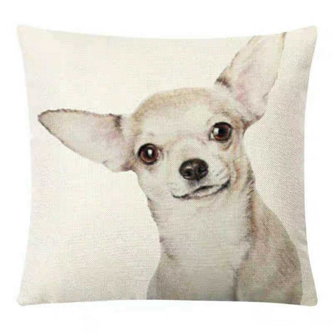 癒し系　クッションカバー45×45cm チワワ柄 クッション カバー 雑貨