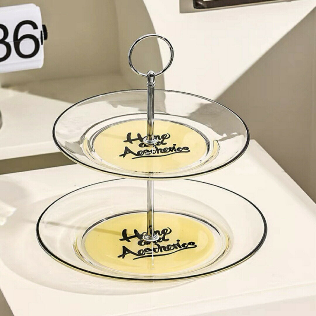 ケーキ スタンド プレート2段セット アフタヌーンティー フルーツ トレー 皿