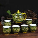 6客茶器揃 急須 ポット .茶器セット ティーセット龍 たつ りゅう コップ湯?
