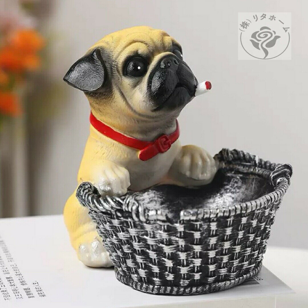 犬型 灰皿 イヌ 卓上収納　小物入れ パグ雑貨 キーケース　置物 PUG
