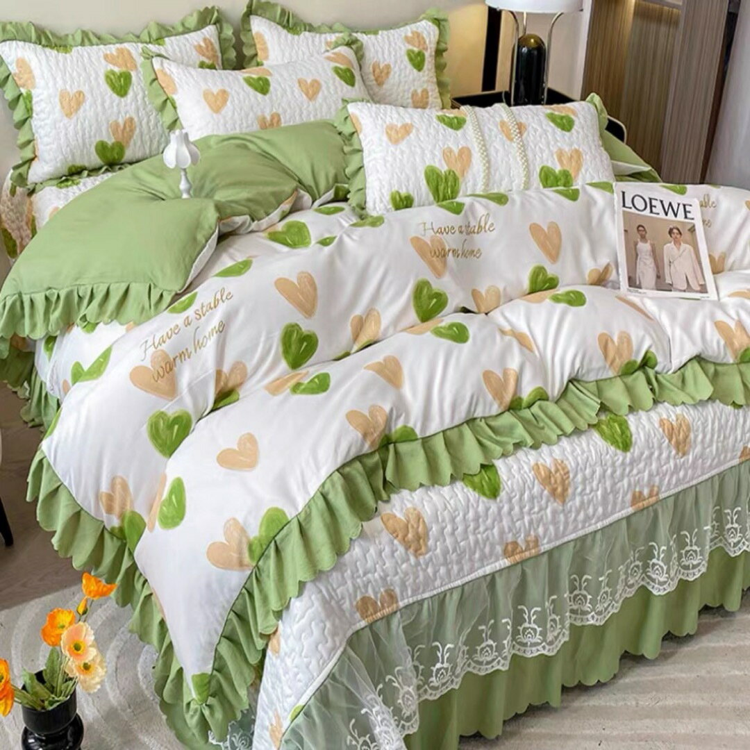 ベッド用品4点セット掛け布団カバー 枕カバー ベッドパッド ワイドダブルサイズ