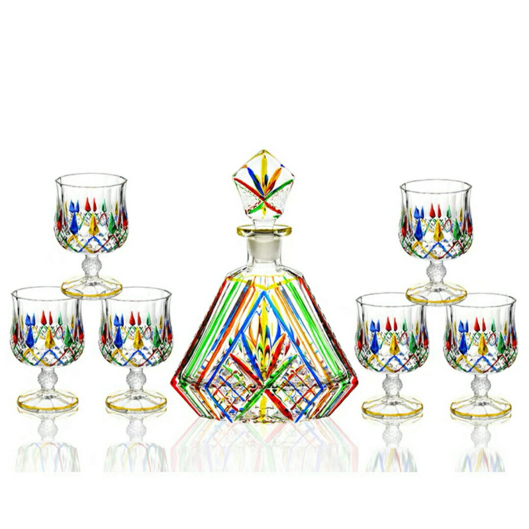 高級デカンタとグラスセット ガラス食器 ウイスキーグラス ロックグラス7点セット