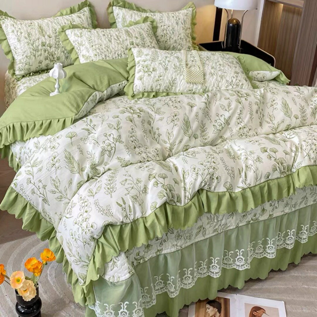 ベッド用品4点セット掛け布団カバー 枕カバー ベッドパッド ワイドダブルサイズ