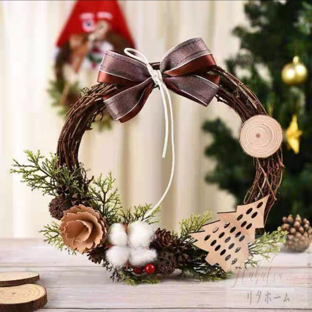 クリスマスリース クリスマス花輪 ドアリース 壁飾り 人工造花 デラックスリース