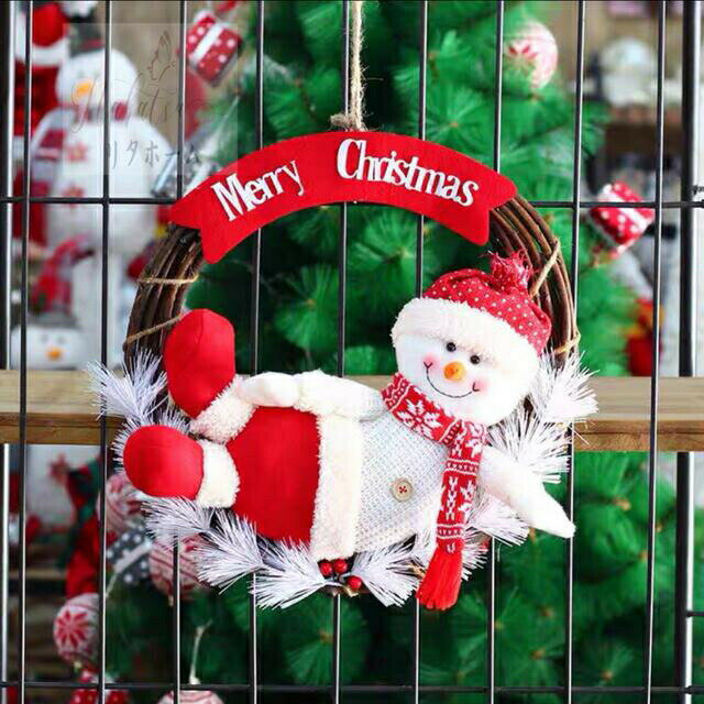 クリスマスリース クリスマス花輪 ドアリース 壁飾り 人工造花 デラックスリース