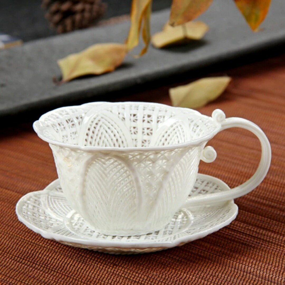 高級ティー・コーヒーカップセット カップ＆ソーサー2客セット 陶磁器