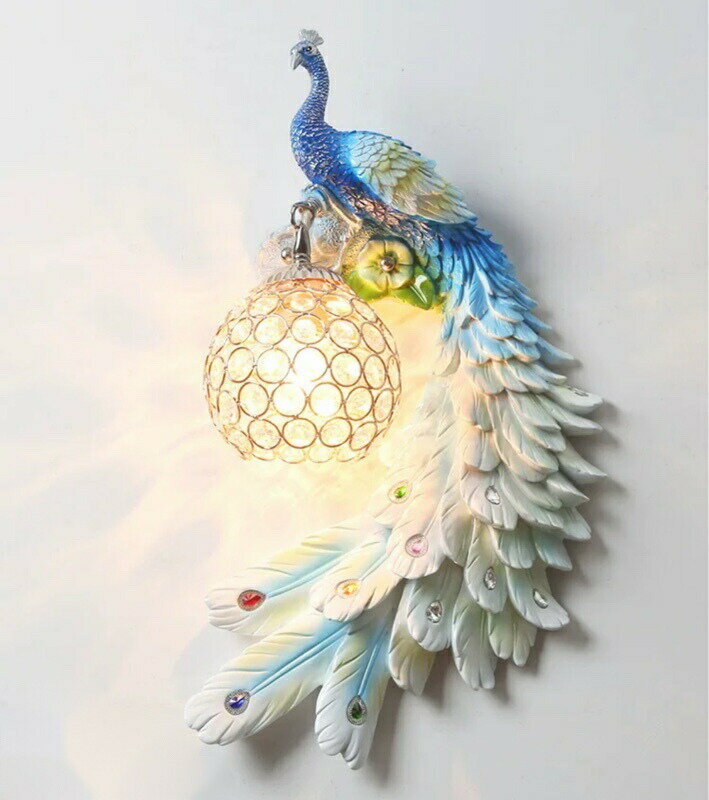 高級壁掛けライト ブラケットライト 室内照明 玄関灯 照明器具 壁掛け照明　クジャク（右）