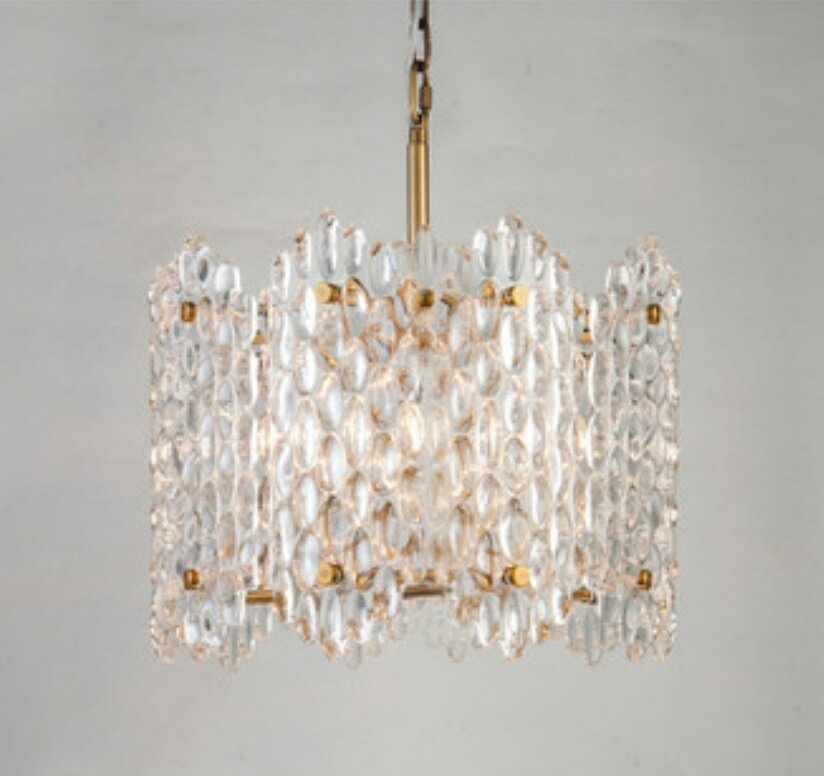 L55-4水晶ガラス.ペンダントライト．洋風照明 シャンデリア 北欧デザイン シーリングライト不可 天井照明 4灯 電源直結タイプ