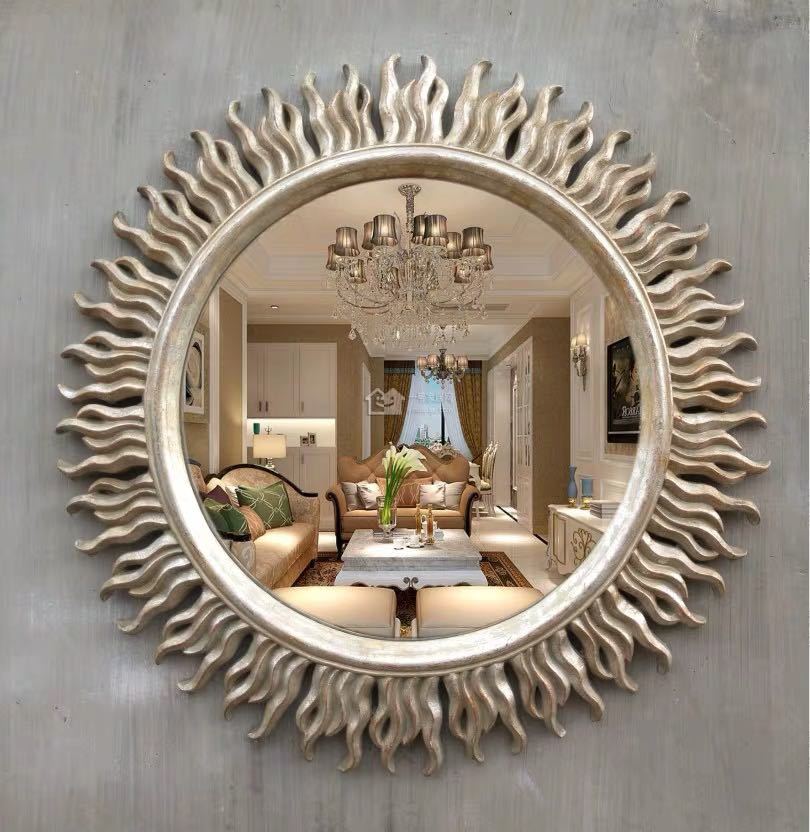 豪華鏡 アンティーク調 壁掛け鏡 壁掛け 壁掛けミラー ウォールミラー 62x62