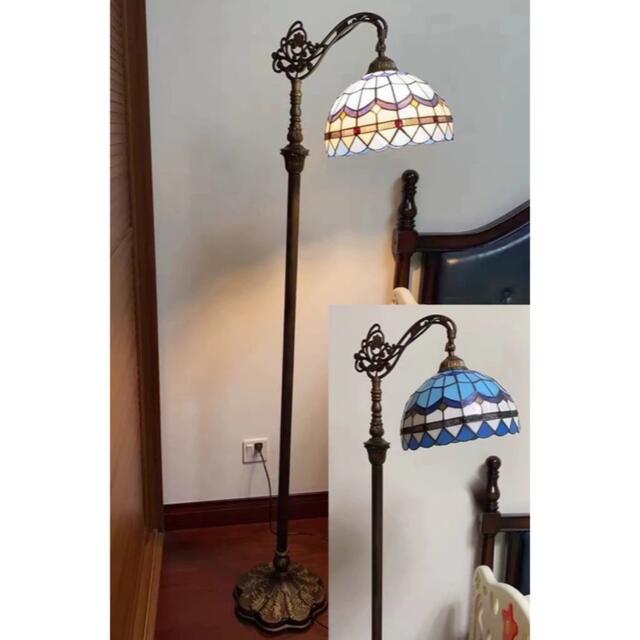 ステンドグラスフロアライト フロアスタンド ステンドグラスランプ ガラス工芸品．