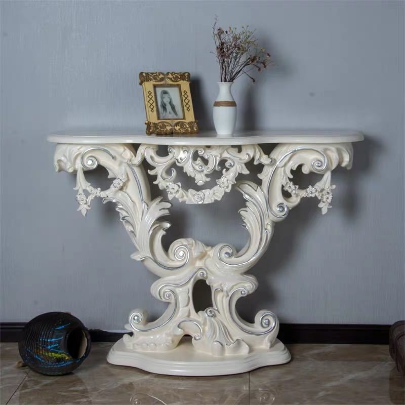 高級サイドテーブル コンソールテーブル 玄関テーブル 花台 ．電話台 アンティーク調デザイン 植木鉢置き 幅100cm