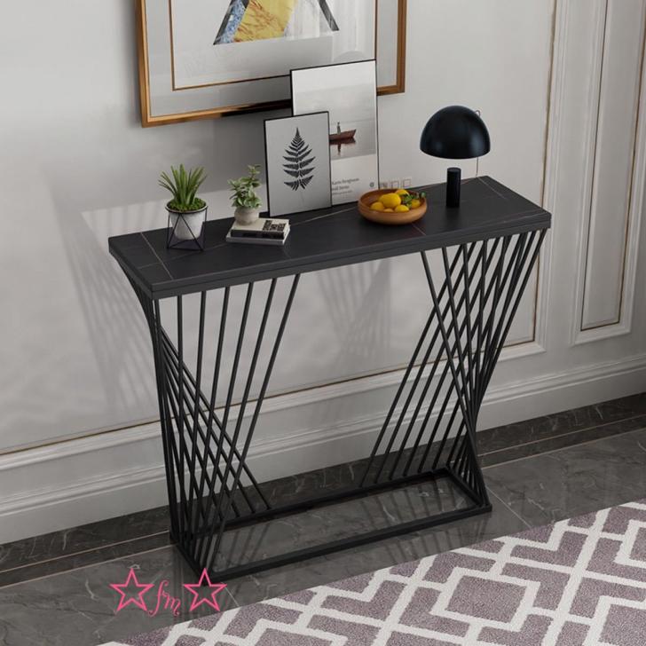 高級人造大理石サイドテーブル コンソールテーブル 玄関テーブル 花台 電話台 ．アンティーク調デザイン 幅100cm