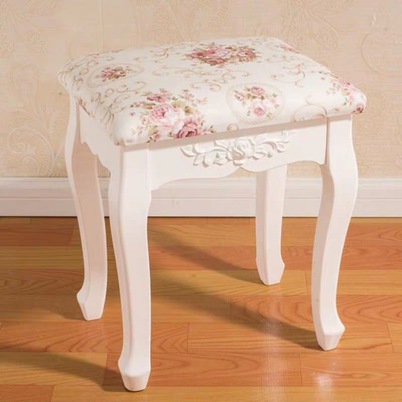 豪華姫系スツール 布刺繍ソファスツール インテリア 猫脚 イス チェアー