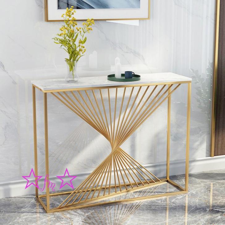 高級人造大理石サイドテーブル コンソールテーブル 玄関テーブル 花台 電話台 アンティーク調デザイン 幅100cm