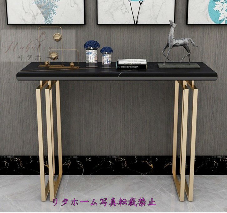 高級人造大理石サイドテーブル 電話台 コンソールテーブル 花台 玄関テーブル アンティーク調デザイン 幅80cm デザイン変更可能