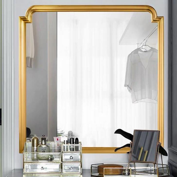 BOBDOG SHOPの壁掛け鏡 壁掛け 壁掛けミラー ウォールミラ 80x100cm 高級豪華鏡 アンティーク調 サイズオーダー可能｜アングル2