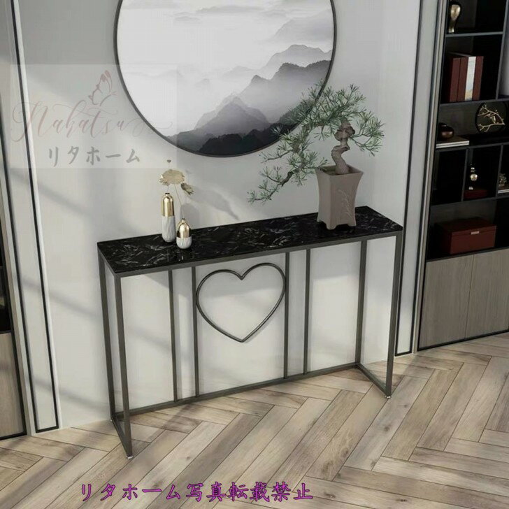 高級人造大理石サイドテーブル 電話台コンソールテーブル 花台玄関テーブル アンティーク調デザイン 幅100cm サイズオーダー可能