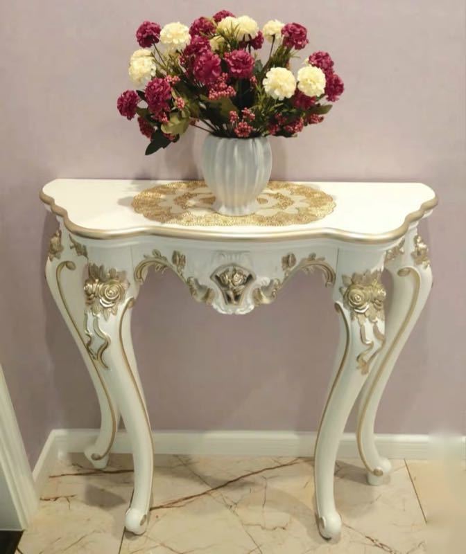 高級サイドテーブル コンソールテーブル ．玄関テーブル 花台 電話台 アンティーク調デザイン幅90cm