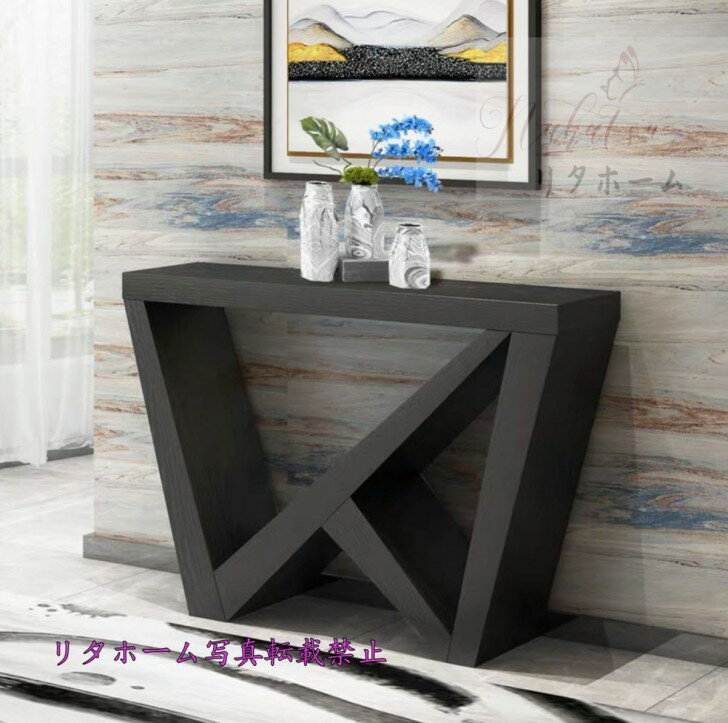 高級サイドテーブル　電話台　コンソールテーブル 花台　玄関テーブル アンティーク調デザイン　植木鉢置き 幅100cm サイズオーダー可能