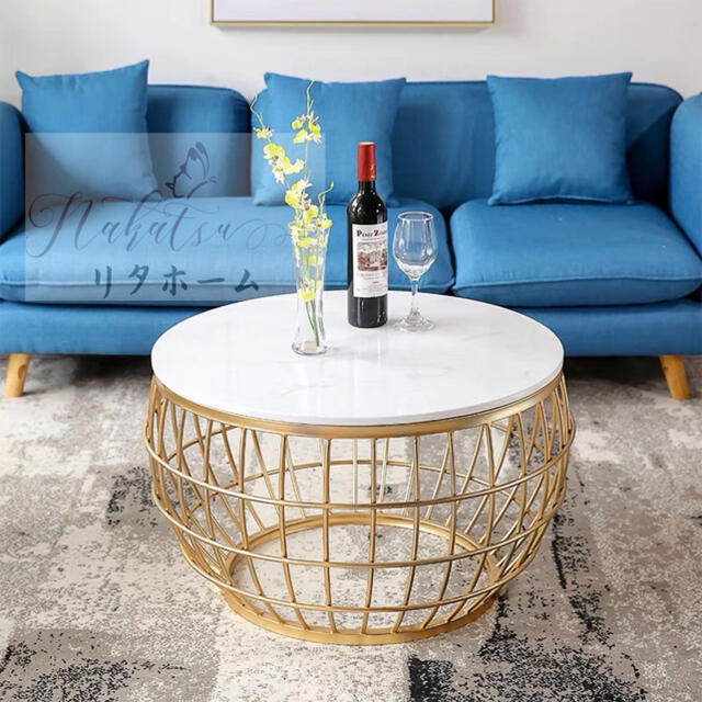 高級寝室用テーブル 人造大理石ローテーブル リビングテーブル センターテーブル