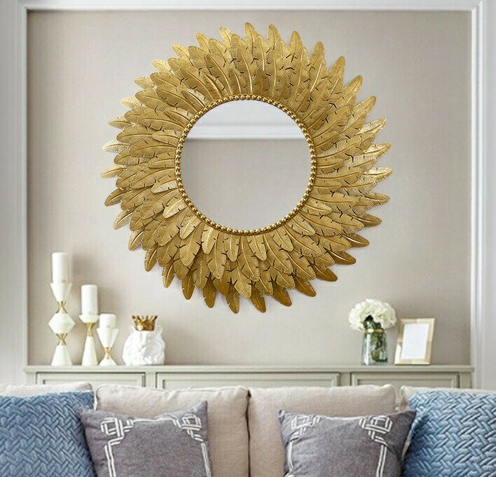 BOBDOG SHOPのM31壁掛け鏡 部屋飾り 壁掛け 壁掛けミラー ウォールミラー 高級豪華鏡 鉄工芸品｜アングル2