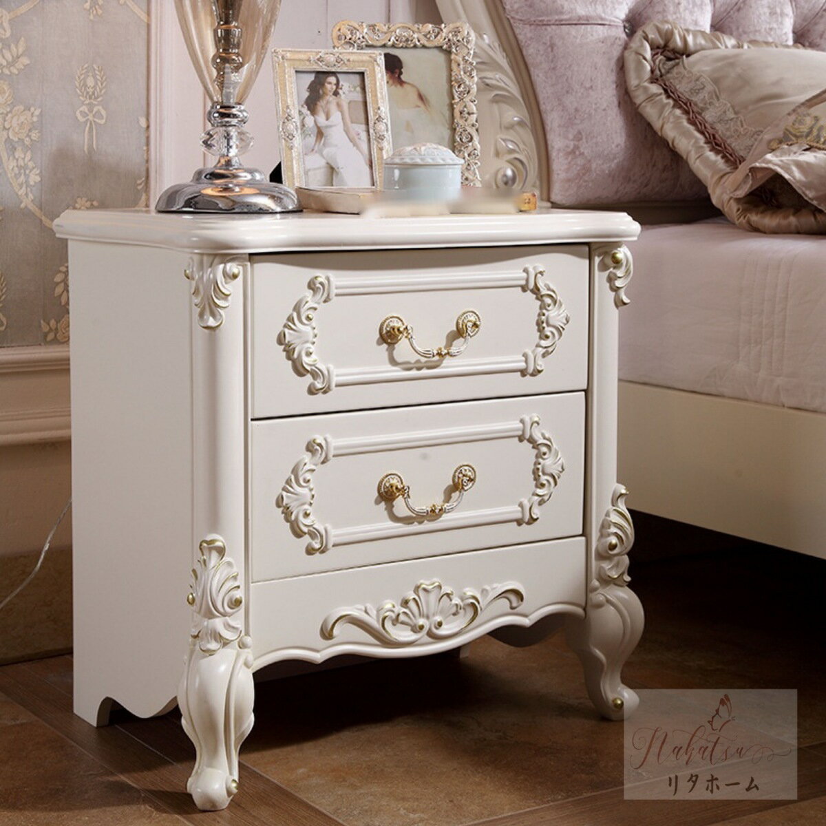 高級ベッドサイド用テーブル サイドテーブル 収納キャビネット 引き出しチェスト