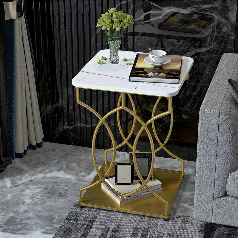 人造大理石ソファサイドシェルフ 寝室用テーブル コーヒーテーブル サイドテーブル
