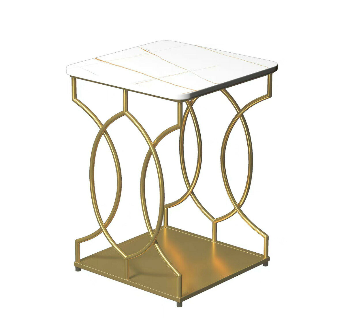 人造大理石ソファサイドシェルフ 寝室用テーブル コーヒーテーブル サイドテーブル [2]