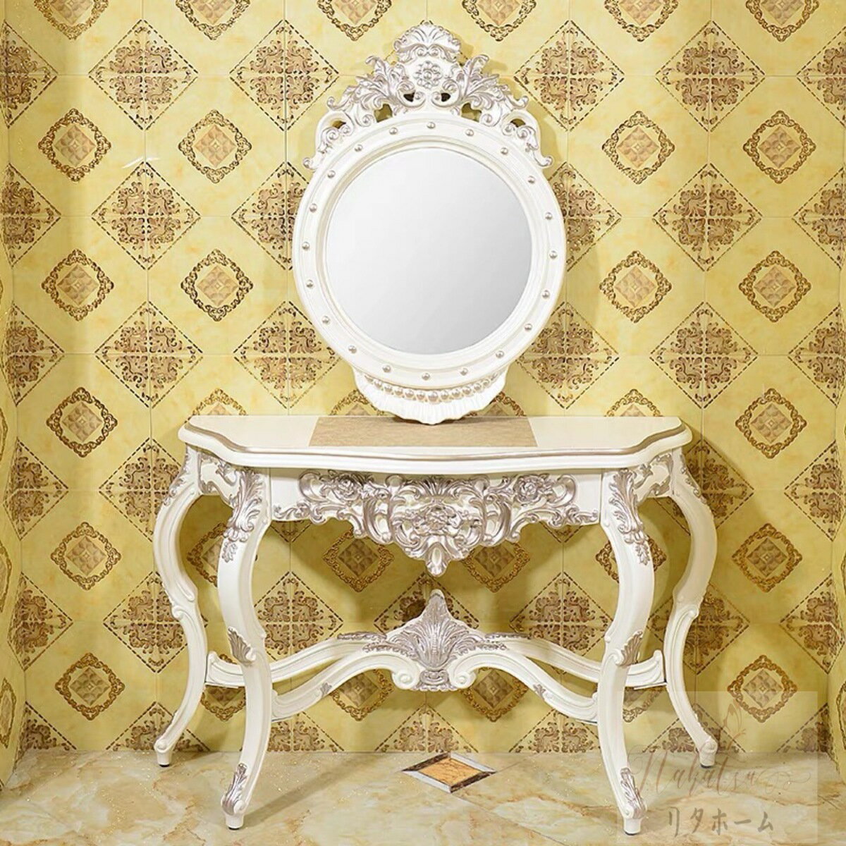 高級サイドテーブル コンソールテーブル ．玄関テーブル 花台 電話台 アンティーク調デザインコンソールテーブル【商品仕様】本体寸法：幅110 × 奥行42 × 高さ80cm商品状態：新品カラー：写真通り材質：天然木、中質繊維板、ラッカー塗装...