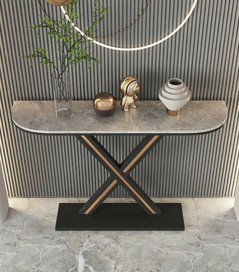 20220706-52　高級サイドテーブル 人造大理石コンソールテーブル 玄関テーブル 花台 電話台