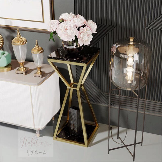 高級サイドテーブル コンソールテーブル ．玄関テーブル 花台 電話台 大理石花台