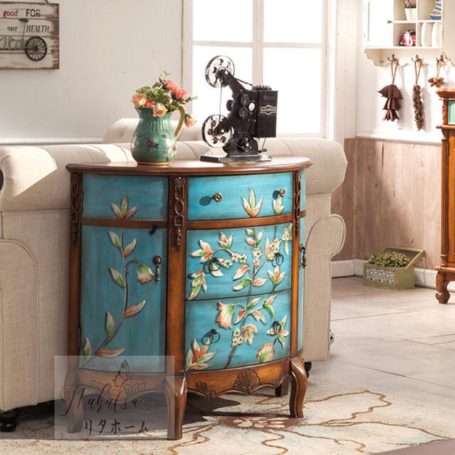 高級サイドテーブル コンソールテーブル 玄関テーブル 電話台 アンティーク調