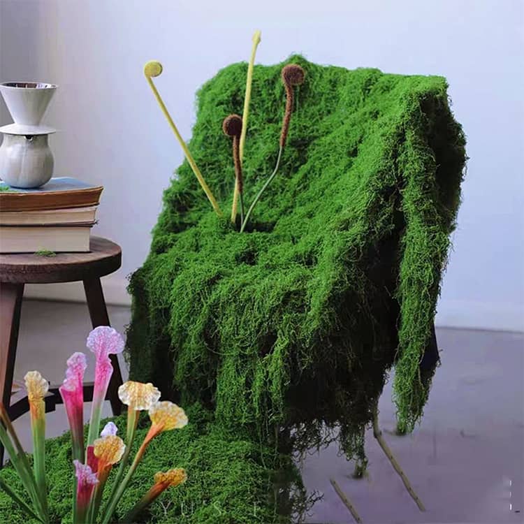 BOBDOG SHOPの壁面緑化 シート 人工苔 フェイクモス 1m*1m ジオラマ 観葉植物 造花 フェイクグリーン 日本庭園 鉢植え モス ウォールグリーン フェイク苔 庭園 マット ガー 和風 人工｜アングル3