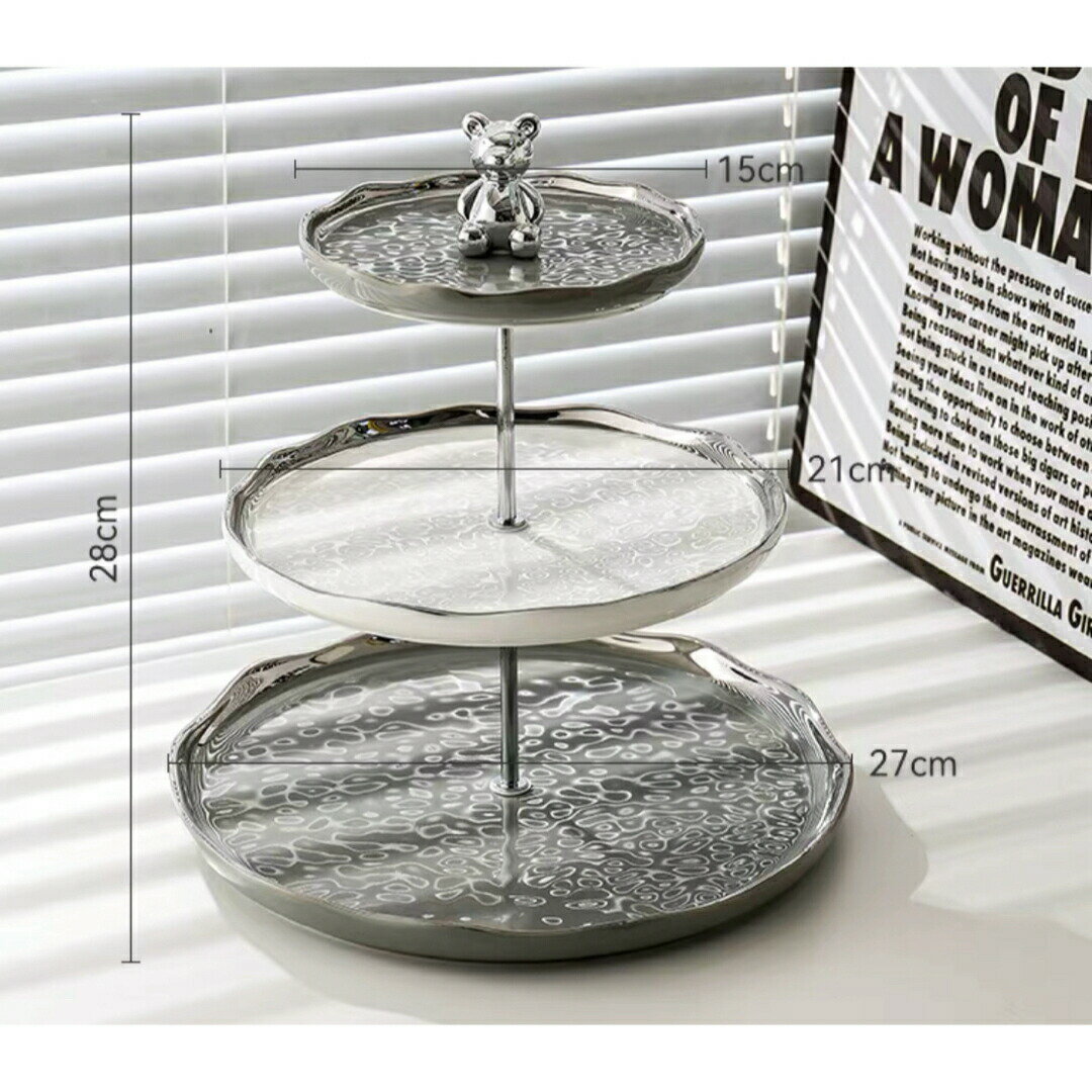 ケーキ スタンド プレート 3段セット アフタヌーンティー フルーツ トレー 皿