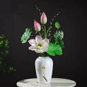 造花 盆栽 インテリアフラワー お部屋の装飾 フラワーポット入り ハス造花ブーケ