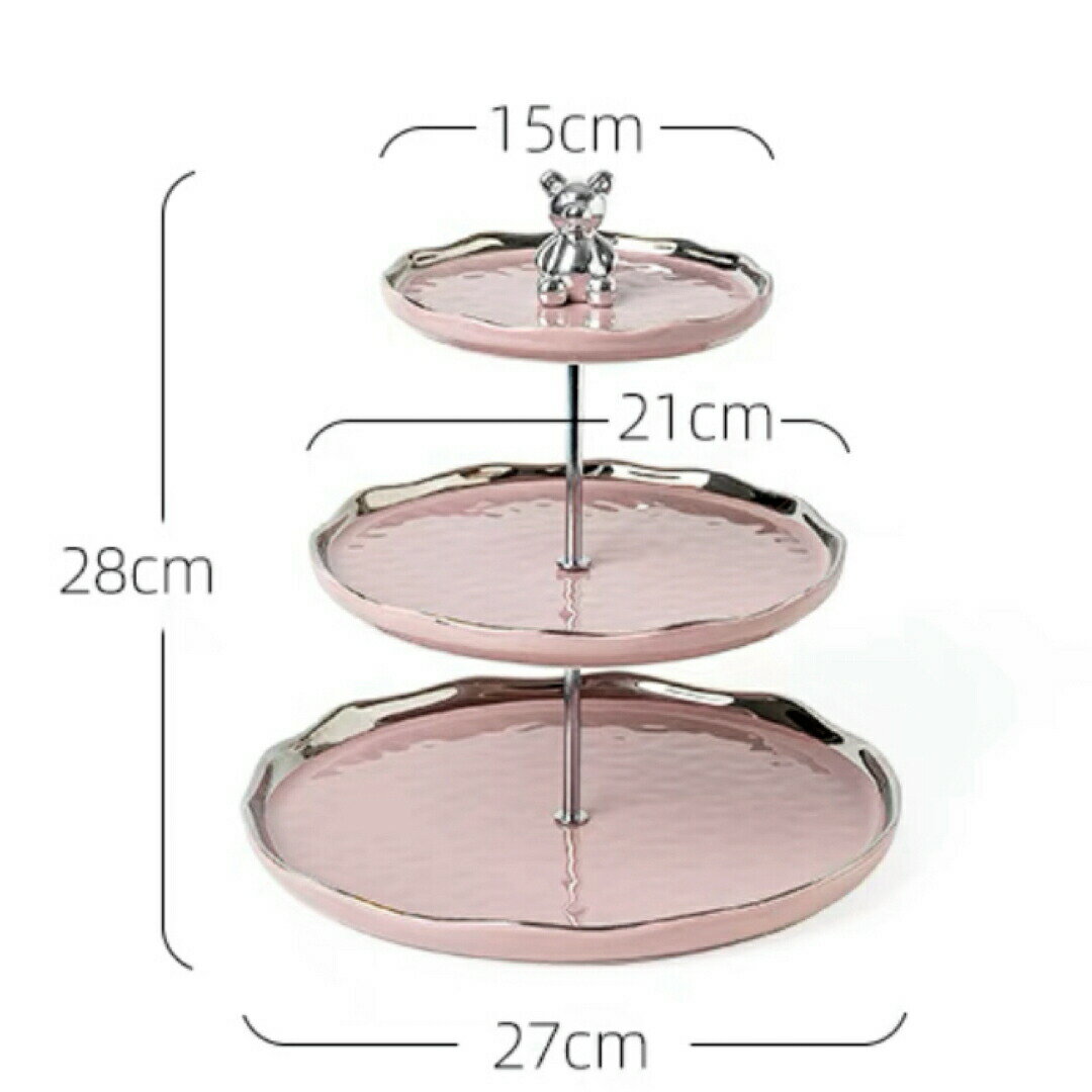 ケーキ スタンド プレート 3段セット アフタヌーンティー フルーツ トレー 皿