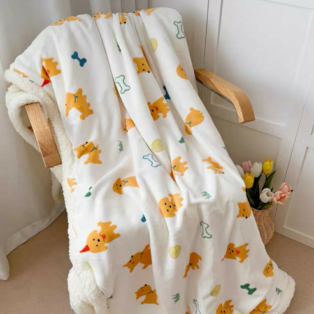 冬 可愛い 毛布ブランケット寒さ対策グッズ　ひざ掛け かけ布団 暖かい 犬柄