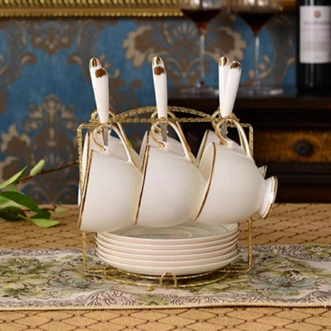 ティー・コーヒーカップセット カップ＆ソーサー6客セット ．陶器ティーセット