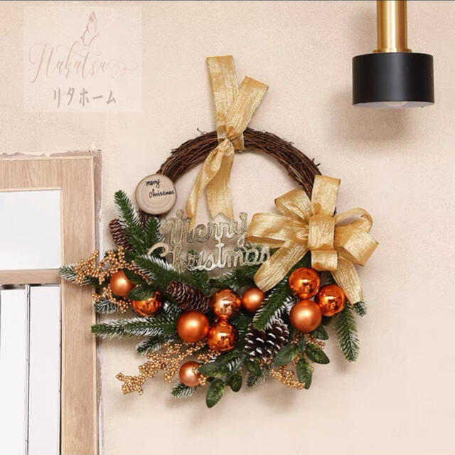 クリスマスリース クリスマス花輪 ドアリース 壁飾り 人工造花 デラックスリース