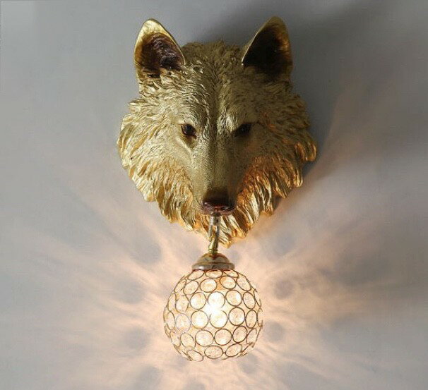 20220717-31 高級壁掛け照明 壁掛け灯 インテリア照明 オオカミ 玄関灯 .アンティーク