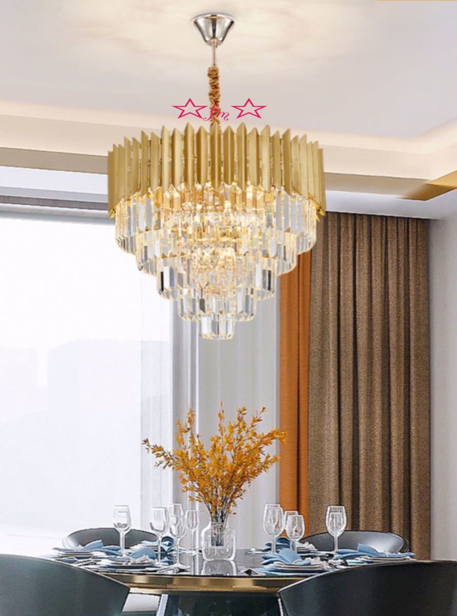 高級水晶ペンダントライト 洋風照明シャンデリア北欧デザイン 天井照明 6灯 電源直結タイプ BOBDOG SHOP