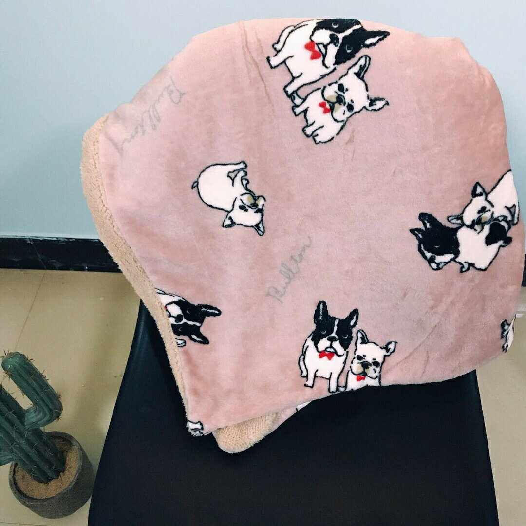 フレンチブルドッグ 犬かわいい お昼寝 超ソフトフリースブランケット毛布 [2]
