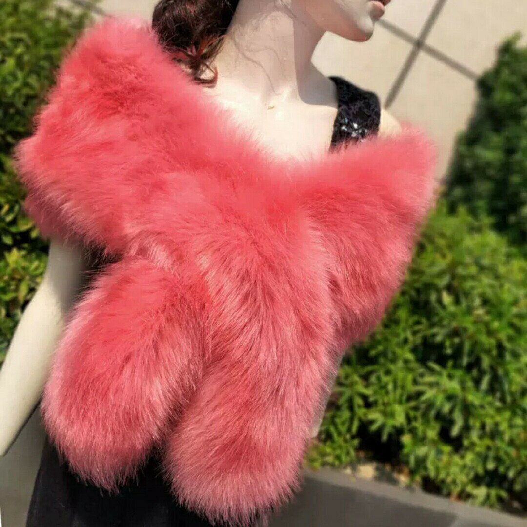 毛皮風ミンクケープ ．ファーショール ファーストール ポンチョ ボレロ ストール