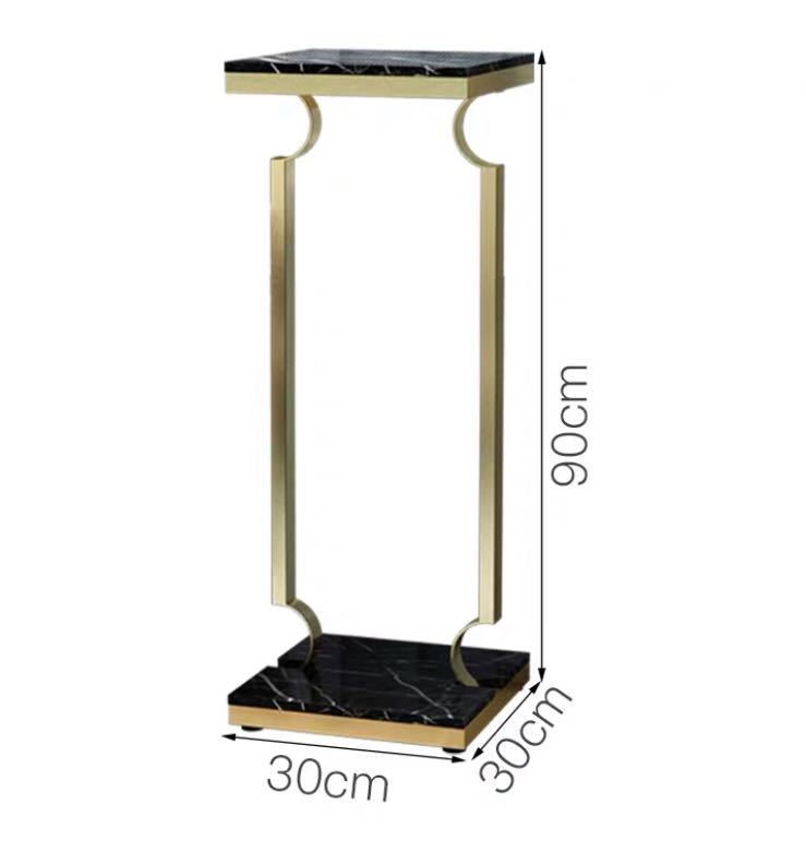 高級人造大理石コンソールテーブル 花台 玄関テーブル 北欧 植木置き 幅30cm 高90cm
