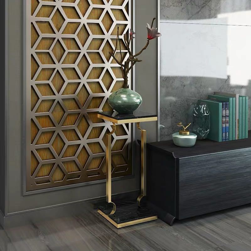 高級人造大理石コンソールテーブル 花台 玄関テーブル 北欧 植木置き 幅30cm 高90cm [2]